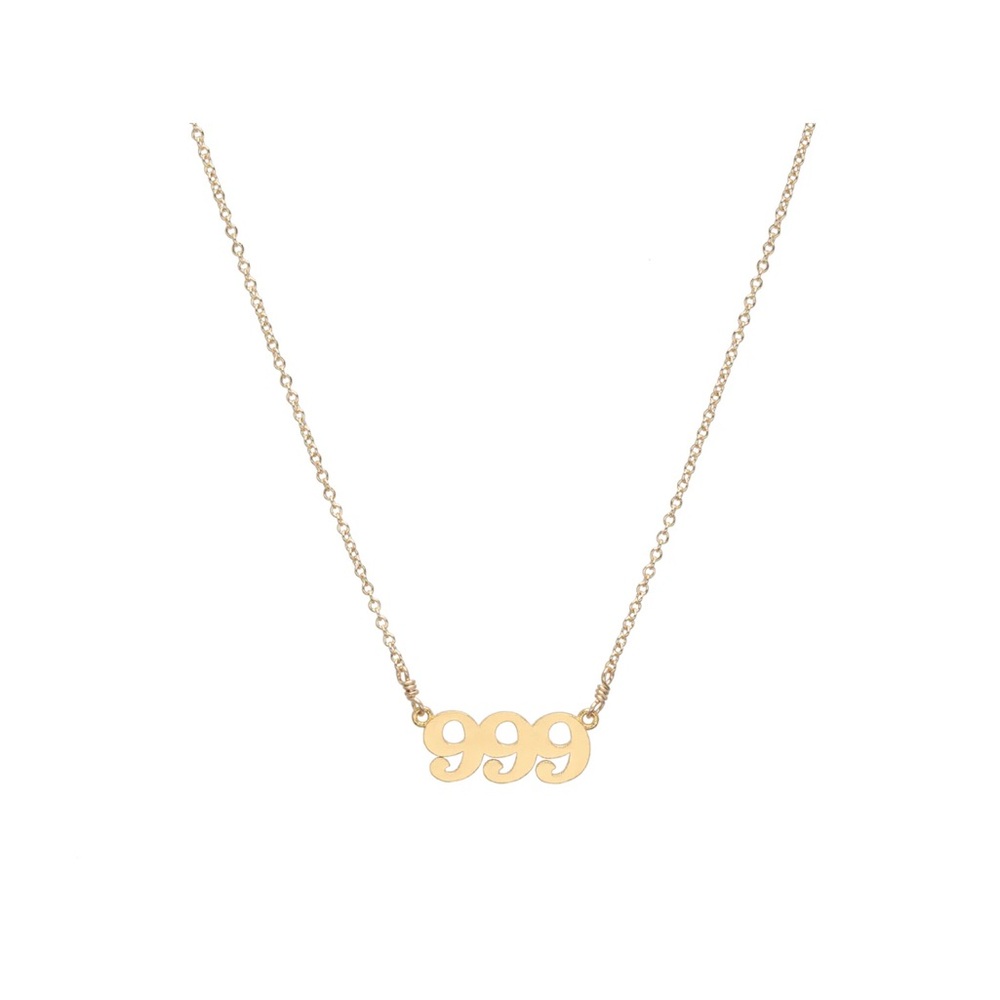 Dogeared Angel 999 Number Gold Necklace